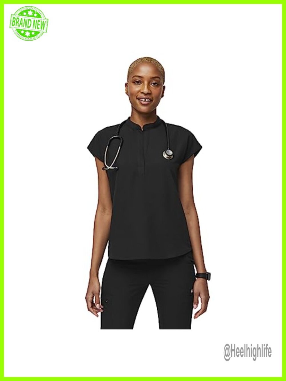 FIGS Oversized Scrub Top Mandarin Collar FIONx Medical Workwear